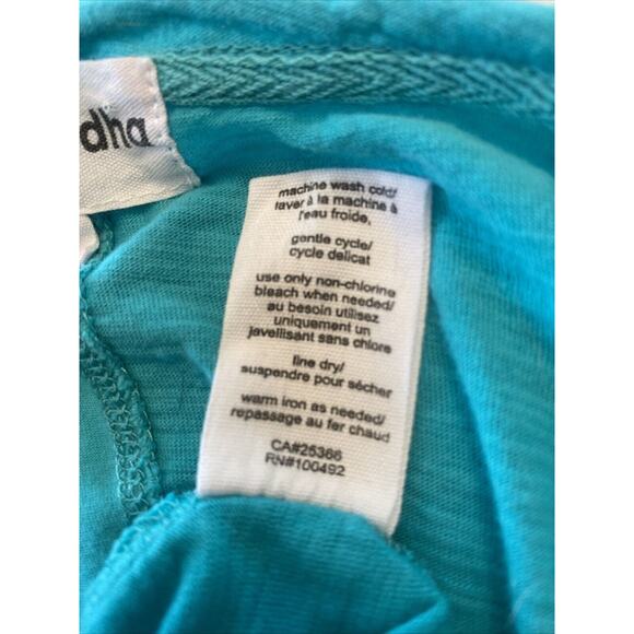 Neon Buddha S Tunic Top 3/4 Sleeve Embellished Button Turquoise Cotton Shirt - Picture 10 of 14